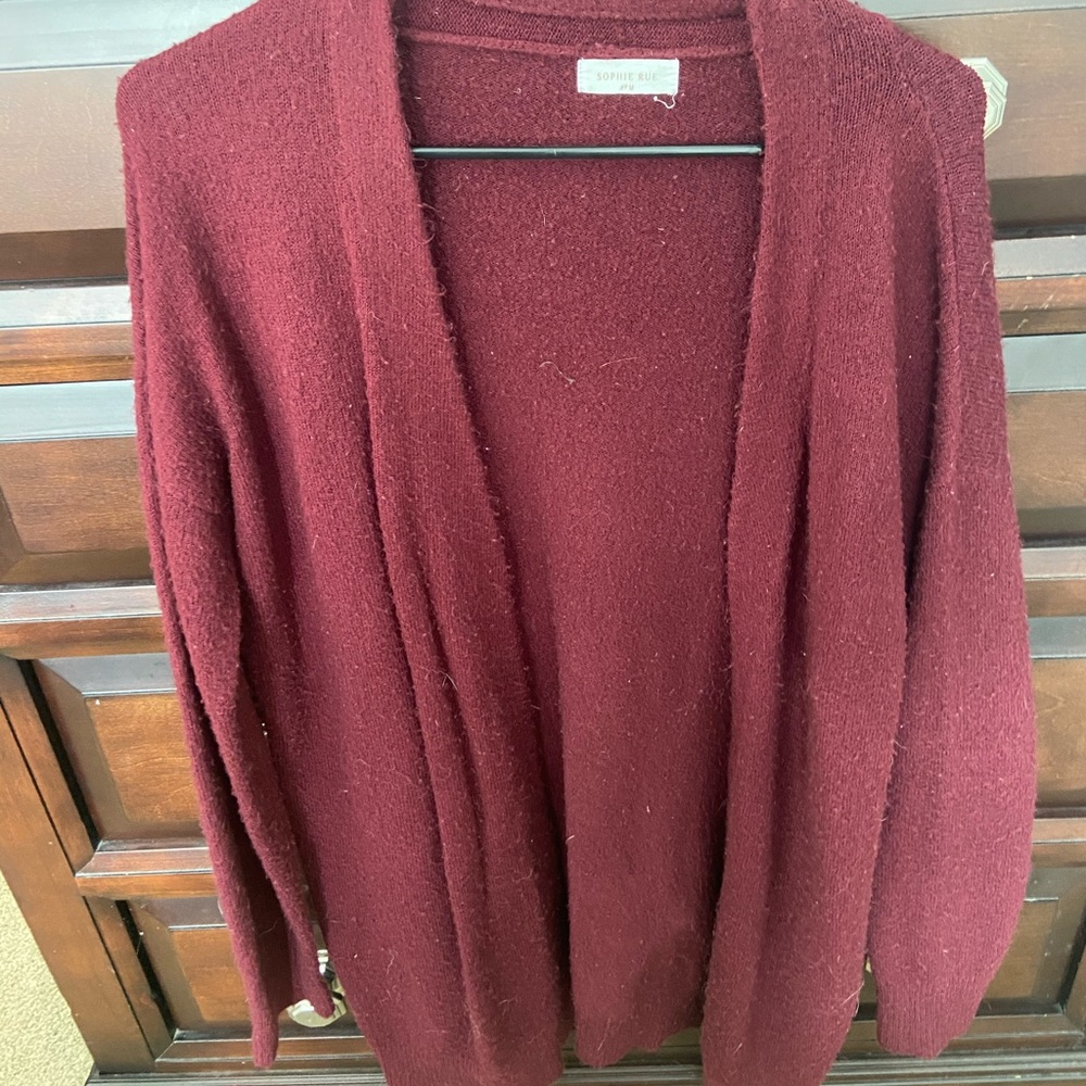 Cozy Maroon Cartigan - oversized